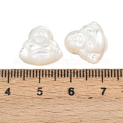 天然ホワイトシェル彫刻カボション  マイトレーヤブッダ  フローラルホワイト  13x14x4mm&nbsp;SSHEL-B006-04