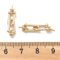 真鍮製のフックの留め金  カドミウムフリー＆ニッケルフリー＆鉛フリー  片穴パーツ用  18KGP本金メッキ  24mm&nbsp;KK-M102-45G