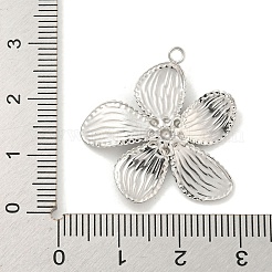 変色しない304ステンレススチールペンダント  花のチャーム  ステンレス鋼色  28x27x3.5mm  穴：1.6mm&nbsp;STAS-L278-101P