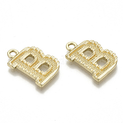 合金ペンダント  カドミウムフリー＆ニッケルフリー＆鉛フリー  頭文字  18KGP本金メッキ  頭文字.b  21x13.5x2mm  穴：2mm&nbsp;LS-PALLOY-N157-002B-NR