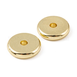 真鍮ビーズ  カドミウムフリー＆鉛フリー  長持ちメッキ  ディスク  18KGP本金メッキ  10x2mm  穴：1.6mm&nbsp;KK-D032-01A-G