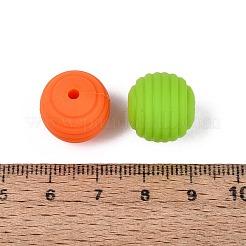 シリコンビーズ  リブ付きラウンド  ミックスカラー  14~14.5mm  穴：2.5mm&nbsp;SIL-N006-22