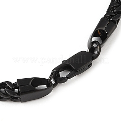 304ステンレススチール製ウィートチェーンブレスレット  カニカン付き  ガンメタ色  8-1/4インチ（21cm）  4mm&nbsp;BJEW-H508-06B-01