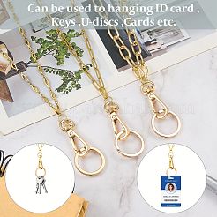 304ステンレススチールチェーンキーチェーン  アロイスイベルクラスプ＆リング付き  ゴールドカラー  460mm&nbsp;HJEW-SW00183
