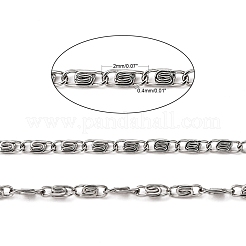変色しにくい304ステンレススチール製ルマキナチェーン  カタツムリのチェーン  装飾的なチェーン  ハンダ付け  ステンレス鋼色  2x0.4mm&nbsp;CHS-K002-21A