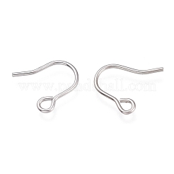 変色しにくい304ステンレススチール製ピアスフック  耳ワイヤー  水平ループ付き  ステンレス鋼色  10mm  穴：1.6mm  21ゲージ  ピン：0.7mm&nbsp;STAS-O135-04B