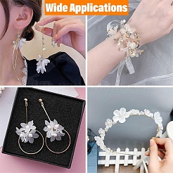 透明アクリルビーズキャップ100種類5個  艶消し  花  ホワイトスモーク  14~28x13~28.5x5.5~7mm  穴：1.5~2.2mm  20個/スタイル&nbsp;OACR-YW0004-59