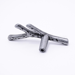 合金ボックスハンドル  鉄ネジ付き  ジュエリーボックスデコレーション用  ブランチ  アンティークシルバー  69x40x7mm  ネジ:25x8mm&nbsp;FIND-WH0047-06A