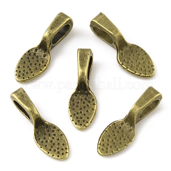 合金グルーオンフラットパッドベイル  シャベルペンダントベイル  アンティークブロンズ  15x5x1~5mm  穴：4.5x3mm&nbsp;X-PALLOY-K005-01AB