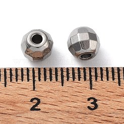 変色しない303ステンレススチールビーズ  ダイヤモンドカット  ラウンド  ステンレス鋼色  5.5x5mm  穴：1.8mm&nbsp;STAS-Q302-13D-P