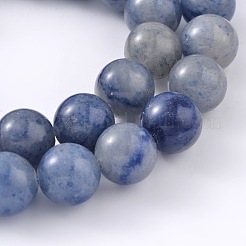 染色・加熱された天然ブルーアベンチュリンラウンドビーズ連売り  4mm  穴：0.8mm  約86~90個/連  14.8インチ&nbsp;G-M248-4mm-01