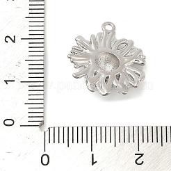 真鍮チャーム  ひまわりチャーム  プラチナ  20x17.5x6mm  穴：1.4mm&nbsp;KK-I380-13P
