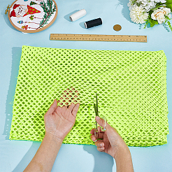 1mのポリエステルメッシュ生地  DIYクラフト用品  服装アクセサリー  緑黄  1600mm&nbsp;DIY-PH0033-78B