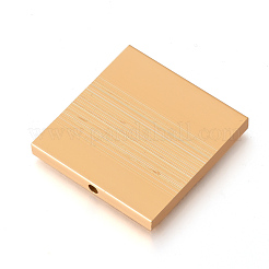 環境に優しいアルミビーズ  レーザーカットビード  正方形  ゴールド  40x39x5mm  穴：3mm&nbsp;ALUM-Q001-26A