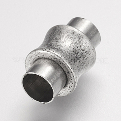 304ステンレススチール製マグネット留め具、接着端付き  花瓶  アンティークシルバー  16.5x10mm  穴：6mm&nbsp;STAS-E144-054AS01