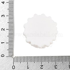 オペーク樹脂カボション  ヒマワリ  ホワイト  25x25.5x5.5mm&nbsp;CRES-D283-01D-01