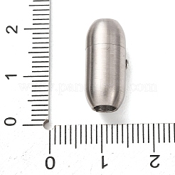 304ステンレススチールロックチューブマグネット留め具  オーバル  ステンレス鋼色  17.5x8.5x8mm  穴：4mm&nbsp;STAS-A151-02C-P