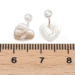 女性用 s999 ファインシルバースタッドピアス  ハート  銀  7.5x8mm&nbsp;EJEW-Q031-02S-B