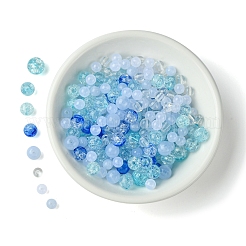 DIY 丸型アクリルビーズブレスレット作成キット  ミディアムターコイズ  6~10x0.8~10mm  穴：1.5~2mm&nbsp;DIY-FS0007-02A