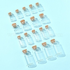 24 個 4 スタイルのガラスボトル  コルクプラグ付き  ウィッシングボトル  コラム  透明  2.2~3x3~6cm  6個/スタイル&nbsp;CON-FS0001-17
