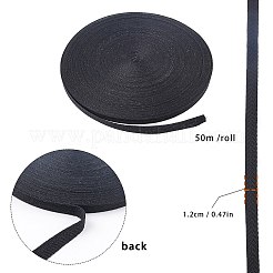 綿ツイルテープリボン  ヘリンボーンリボン  裁縫用  ブラック  1/2インチ（12mm）  約45m /ロール&nbsp;OCOR-WH0032-75B