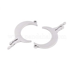 304ステンレスペンダント  ムーンチャーム  変色防止  ステンレス鋼色  33.5x29x1.5mm  穴：1.6mm&nbsp;STAS-N108-42P