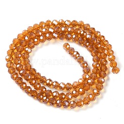 電気メッキガラスビーズセット  パール光沢メッキ  多面カット  ロンデル  シエナ  10x8mm  穴：1mm  約60~61個/連  46~48cm&nbsp;EGLA-A034-T10mm-A19