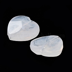 透明アクリル模造シェルビーズ  ハート  ホワイト  17x17x7mm  穴：1.6mm  約413個/500g&nbsp;OACR-P018-01