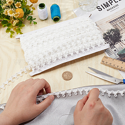 25ヤードポリエステル伸縮ボタンループリボン  衣服の縫製用  ホワイト  5/8インチ（16mm）  約25.00ヤード（22.86m）/ロール&nbsp;SRIB-WH0011-211A