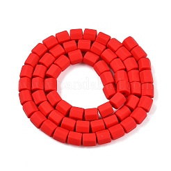 手作り樹脂粘土ビーズ連売り  六角バレル  レッド  6x6x5.5mm  穴：1.8mm  約63~64個/連  15.55~15.79インチ（39.5~40.1cm）&nbsp;CLAY-T021-02J