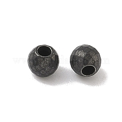 レトロ316サージカルステンレススチールスペーサービーズ  多面カット  ラウンド  アンティークシルバー  4mm  穴：1.5mm&nbsp;STAS-L307-07AS