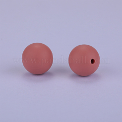 丸いシリコン焦点ビーズ  プラム  15mm  穴：2mm&nbsp;SI-JX0046A-76