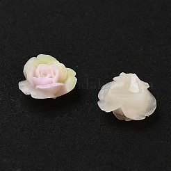 蓄光樹脂デコデンカボション  暗闇で光る  花  ライトカーキ  7x7x3.5mm&nbsp;RESI-K036-54