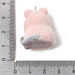 不透明樹脂のペンダント  プラチナトーンの鉄ループ付き  砂茶色  ハムスターチャーム  28x24x21mm  穴：2mm&nbsp;RESI-G128-01C
