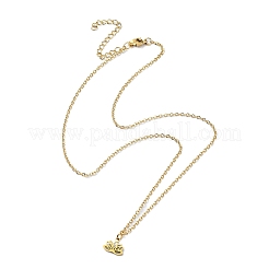 304ステンレススチールペンダントネックレス  蓮  ゴールドカラー  17.83インチ（45.3cm）&nbsp;NJEW-B078-05G