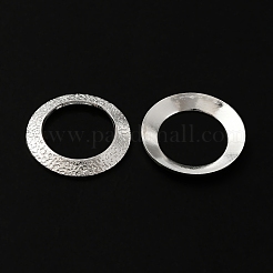 真鍮製フレームコネクター  鉛フリー＆カドミウムフリー  丸いリング  925銀メッキ  18x2mm  内径：12mm&nbsp;KK-O143-33S