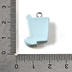 夏をテーマにした樹脂ペンダント  プラチナ鉄ループ付き  レモンティー  21x15.5x6mm  穴：2mm&nbsp;CRES-D307-09P-G