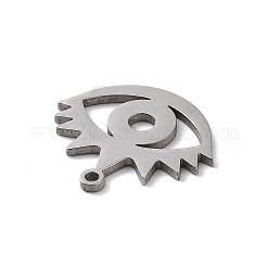 変色しない304ステンレススチールペンダント  レーザー切断  アイチャーム  ステンレス鋼色  15x17x1mm  穴：1.2mm&nbsp;STAS-R226-01P