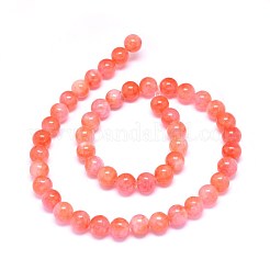 天然染め白翡翠ビーズ連売り  ラウンド  ミックスカラー  8mm  穴：1mm  約46~48個/連  14.7~15.2インチ（37.4~38.5cm）&nbsp;G-F601-A