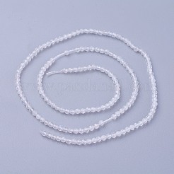 天然レインボー ムーンストーン ビーズ 連売り  多面カット  ラウンド  ホワイト  2~2.5mm  穴：0.5mm  約180~200個/連  14.5~16.1インチ（37~41cm）&nbsp;G-F619-19-2mm