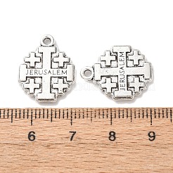 合金のチベット風チャーム  エルサレム十字架のチャーム  アンティークシルバー  18.5x15x2mm  穴：1.6mm&nbsp;FIND-G105-01AS