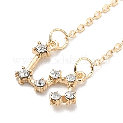 合金ラインストーンアンクレット3個  女性用十二星座チャームアンクレット  レオ  8インチ（20.4~21.6cm）&nbsp;LS-AJEW-S083-01G-07