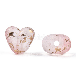 透明つや消しスプレー塗装アクリルビーズ  ハート  ミスティローズ  10x10.5x7mm  穴：1.8mm  1120個/ 500g&nbsp;FACR-TAC0004-02C
