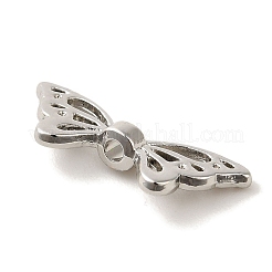めっき合金ビーズラック  カドミウムフリー＆ニッケルフリー＆鉛フリー  蝶結び  プラチナ  8x22x4mm  穴：1.8mm&nbsp;PALLOY-P304-36P