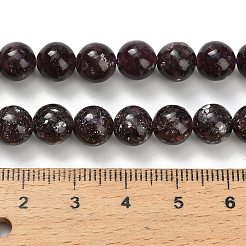 天然レピドライト/パープルマイカストーンビーズ連売り  ラウンド  グレードA  8mm  穴：1mm  約50個/連  15.67''（39.8センチメートル）&nbsp;G-H335-B03-8mm-A