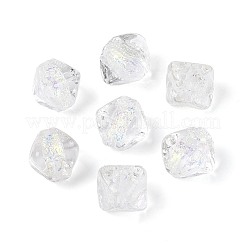 手作りの箔ガラスビーズ連売り  双円錐形  透明  12~14.5x14.5~16x14.5~16mm  穴：1~1.4mm  約30個/連  15.16~15.55インチ（38.5~39.5cm）&nbsp;FOIL-N033-01E