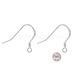 925スターリングシルバーピアスフック  スタンプ925個付き  銀  16x20x1.3mm  穴：1.5mm  24ゲージ  ピン：0.5mm&nbsp;STER-K167-049C-S