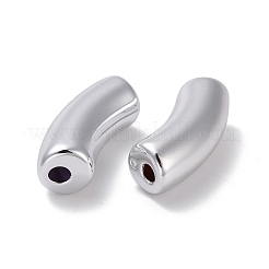 CCBプラスチックビーズ  DIYのジュエリーには  カーブチューブ  プラチナ  35x14x11mm  穴：3.5mm&nbsp;X-CCB-N003-72P