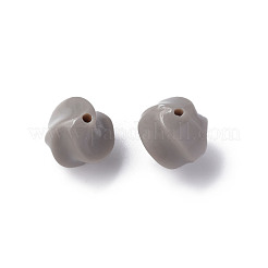 不透明なアクリルビーズ  ツイスト  濃いグレー  14.5x14x14mm  穴：1.6mm  約390個/500g&nbsp;MACR-S373-139-A06