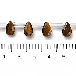 天然石タイガーアイビーズ連売り  多面カット  ティアドロップ  トップ掘削  9x6x4mm  穴：0.8mm  約30~32個/連  16.54''（42センチメートル）&nbsp;G-Q167-A07-02